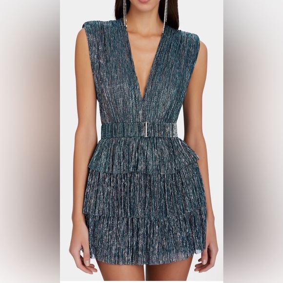 Blue Sleeveless Sabina Musayev Dress - Picture 3 of 5